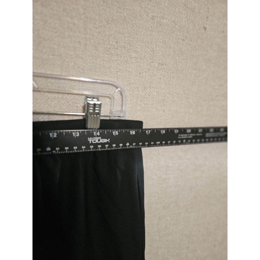 Vintage Oleg Cassini Black Maxi Skirt Size 16 Triacetate A-Line Flare Long Skirt - Picture 8 of 13